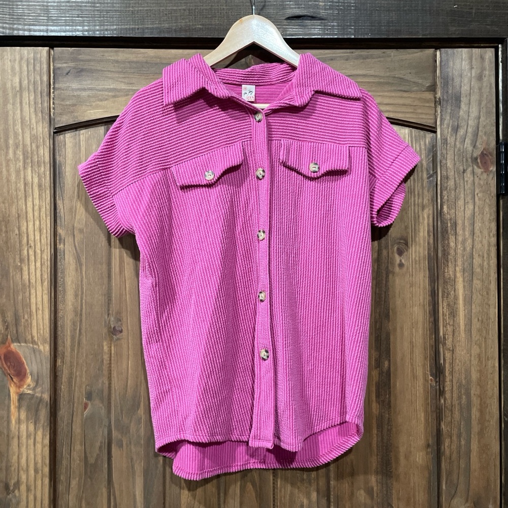 7th Ray Pink Button-Up Blouse